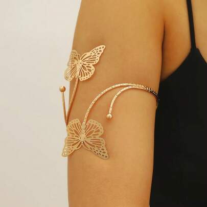 蝴蝶臂环，时尚独特设计，优雅简约风格配饰，适合日常佩戴和聚会场合。
