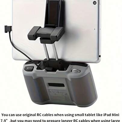 适用于 Neo/4K/4 Pro/2/Mini 3/AIR 3/2S/Mavic 3 无人机遥控器的可调节平板电脑支架，适用于 7-10.5 英寸平板电脑（如 Mini/AIR），遥控器延长支架