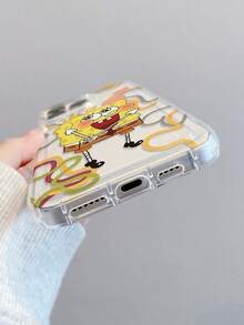 SpongeBob SquarePants 1pc Fashionable Creative Cartoon SpongeBob Full-Screen Heart Flower Angel Wings Pattern Shock-Proof Phone Case Compatible With Samsung/Compatible With IPhone 17/16/15/14/13/12/11 Pro Max/12 Pro/14 Plus And Other Models - Multicolor - View 5