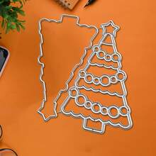 创意圣诞树模具，DIY剪贴簿相册和压花模板，贺卡制作工具，卡片纸切割工艺品，礼品卡制作模板模切。 - 銀色 - 查看 6