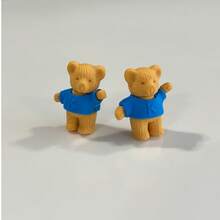 Mini Bear Sculpture - Cute Cartoon Blue Shirt Bear, Multifunctional Adorable Decor Suitable For Car Dashboard, Desktop, Garden And DIY Crafts, Lovely Mini Bear Decorative Gift - Multicolor - View 6
