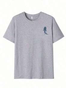 Plus Size Women's T-Shirt - Women's Fashionable Summer Crew Neck Short Sleeve-Shirt, Soft And Comfortable, Casual And Versatile. Featuring Ocean Life Whale Shark, Coral, Seaweed, Christian When You Pass Through Waters, I Will Be With You English Letter Print Pattern, Exuding Youthful Vitality. Suitable Back To School Season, Casual, Running,, Party, And Other Occasions. Loose, Streetwear Style, Also Suitable Outdoor Wear, An Choice Summer Outfits. Casual Daily Wear-Shirt,Retro-Shirt,Clothing Autumn And Winter,Male And Female Neutral Short Sleeves,Clothes Plus Size,Sweatshirt,Clothes Women,Tops,New Year's Clothing,Womens Tops,Spring,Summer Tops Women,Spring Clothes,Vacation Outfits Women,Valentines Gifts,Summer - Grey - View 3