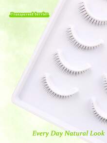10 Pairs Natural Gradient False Eyelashes, Soft Stems Won't Irritate Eyes, Easy To Create Lively Eye Makeup - Black - View 6