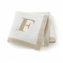 1pc 26 Letter Knitted Baby Blanket, Minimalist Casual Infant Throw Blanket, Suitable For All Seasons - Off-white - View 27