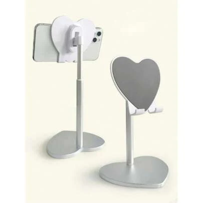 2026年新作 ハート型金属デスクトップスタンド | アルミニウム合金 ポータブル スマホ/タブレットホルダー | 360°回転 角度調整可能 | デスク、ベッドサイド、車に適用 | ファッショナブルで実用的なデスクデコレーション、くつろぐ必需品、ハンズフリー便利 春のバースデーギフト