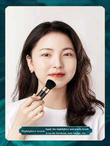 1pc Retractable Travel Makeup Brush, Multi-Functional Blush Powder Brush Cosmetic Tool - Multicolor - View 5