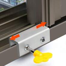 5pcs Adjustable Safety Window Locks, Aluminum Alloy Window Blockers With Keys, Suitable For Horizontal Sliding Windows - Multicolor - View 5