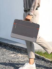 SENLASI 13-15 Inch Laptop Case Sleeve Compatible With MacBook Air 13 15 M1 M2 2012-2023, Pro 13 14 15 16 2010-2022 14-15.6 Chromebook Surface Notebook Carry Bag With Handle, Gray - View 9