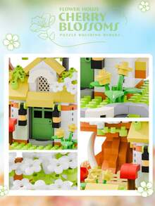 Mini Cherry Blossom Tree House Building Blocks, Buildable Blocks, Collectible Display Item, Everlasting Flowers, Home/Office Decor, Building Blocks Toy, Adult Building Blocks Toy, Wedding Gift, Holiday Gift, Birthday Gift - Four Seasons Treehouse - View 12