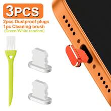 Set 3 Buah Penutup Debu Logam Termasuk 2 buah Penutup Debu Type-C/Lightning dengan 1 buah Sikat Pembersih, Penutup Debu Port Pengisian Lightning Kompatibel dengan iPhone 17 16 15 14 13 12 11 Pro Max, Pelindung Port Type-C Kompatibel dengan Semua Perangkat Type-C - MultiWarna - View 19