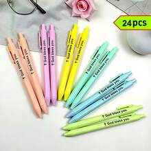 24pcs Custom Design Ballpoint Pens, Black Ink, Smooth Writing, Holiday Gift, Christian Church Stationery, Party & Event Supplies - Sets - View 7