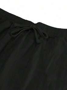 Pantalones casuales de lino de pierna ancha para hombres, de ajuste relajado, adecuados para todas las estaciones - Negro - Ver 5