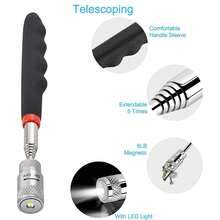 Portable Telescopic Magnetic Pen, Practical Tools, Capacity To Pick Up Nuts, Bolts, Extendable Pickup Rod RLW9 - 8LB With the Light - View 3