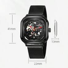 2026新款AOCASDIY男士自动机械表，3ATM防水方形表壳，休闲男士礼品 - 均碼 - 查看 6