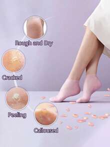 1双保湿硅胶凝胶袜，适用于干燥皲裂的双脚，滋养肌肤，润滑足部护理按摩袜 - 彩色 - 查看 5