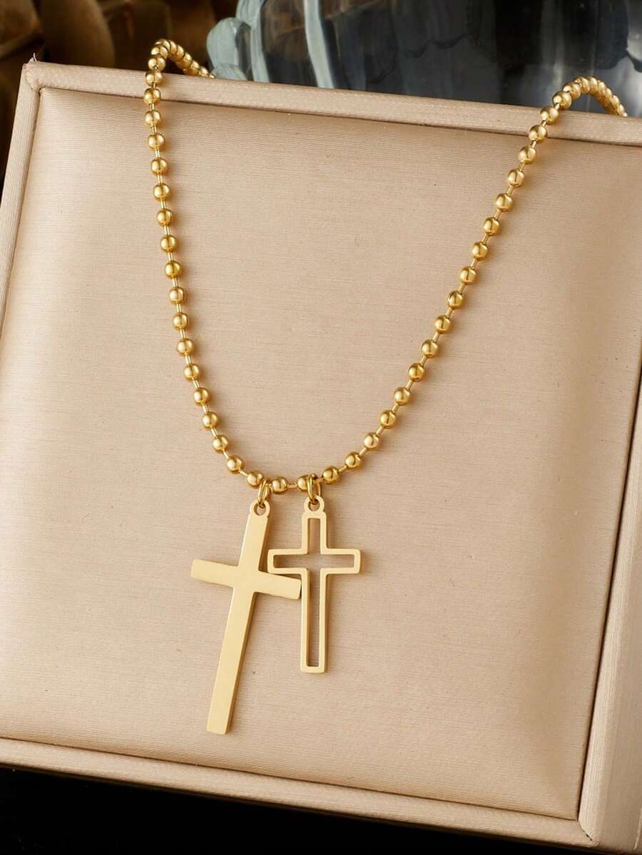 Women's Fashionable Versatile Cross Pendant Necklace - Cross - View 1