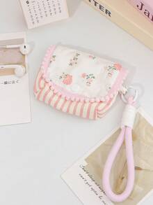 1个春季花卉印花便携可爱小巧收纳袋，耳机收纳袋，零钱包，钥匙包，迷你化妆包，口红包，耳机包，多功能收纳袋，适用于耳机、充电器、数据线、口红、香水、钥匙、手镯、化妆品等物品，耳机收纳袋，旅行、出差、度假、徒步必备，伴娘礼物、妈妈礼物、生日礼物、教师礼物、朋友礼物、返校礼物。 - 彩色 - 查看 12