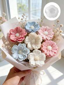 DIY Aromatherapy Candle Silicone Mold - 3D Rose Flower Shaped Handmade Soap Plaster Mold - Creative Handmade Gift - Beginner Friendly - Flower Candle Mold - View 1