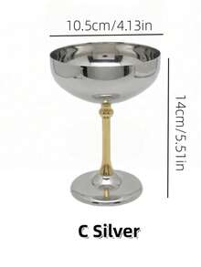 1个不锈钢冰淇淋杯，银色花形奶油容器，甜点杯，高脚杯和水果盘，适合派对和婚礼 - 銀色 - 查看 8