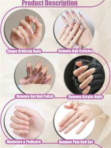 100/180 Grit Double-Sided Nail File, Reusable Nail Buffer Block, Suitable For Natural And Acrylic Nails, Home And Salon Use - Light Grey - View 7