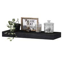 Minimalist Solid Wood One-Shelf Wall Mounted Rack, Living Room Dining Room Wall Storage Shelf, TV Wall Bookshelf - Multicolor - View 12