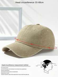 Men Solid Baseball Cap - 咖啡棕色 - 查看 4