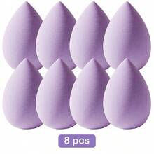 2/4/6/8/10个装紫色斜切化妆海绵，柔软无瑕上妆蛋，干湿两用，适合所有肤质的化妆工具 - 彩色 - 查看 10