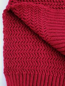 Chunky Mock Neck Knit Sweater, Long Sleeve Balloon Sleeve Pullover Fall Winter Outfit, Relaxed Fit Side Slit Textured Knit Top | Soft Breathable Knit | Multi-Color Options | Perfect With Jeans Casual Textured Knit Balloon Sleeve Sweater | Mock Neck & Ribbed Cuffs | Oversized Loose Fit | Soft Lightweight Fabric | Streetwear & Lounge Essential | Vibrant Solid Colors | Brunch & Date Outfit - Red - View 8