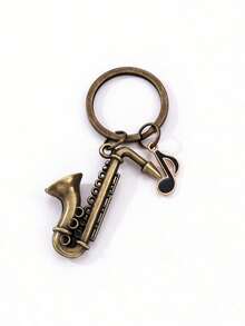 1pc Unique Mini Saxophone Metal Music Note Keychain, Wholesale Small Gift - Multicolor - View 14