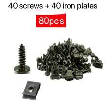 100 chiếc ốc vít tự ren hỗn hợp bằng kim loại, ốc vít, kẹp hình chữ U kèm ốc vít chống gỉ, kẹp, tấm sắt - Hình chữ U - Xem 13
