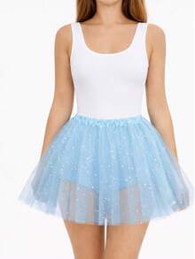 Saia Tule Carnaval - Azul bebê - Visão 1