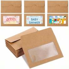 20pcs/Pack Window Gift Card Envelopes, Suitable For Storing Gift Cards, Greeting Cards, Coin Cards, Thank You Cards, Credit Cards, Business Cards, Key Cards, Cash, Wedding Invitations, Etc. - View 1