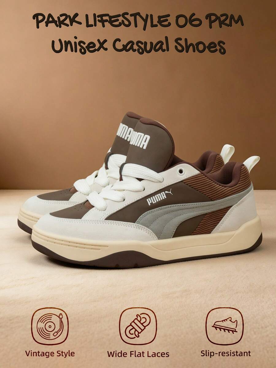 Giày thể thao cổ thấp unisex, kiểu dáng Park Lifestyle OG PRM phối màu retro tương phản, thích hợp cho sinh hoạt hàng ngày, đi làm, đi học, mã sản phẩm 405264-02 - Màu trắng ấm áp của sô cô la - Xem 1