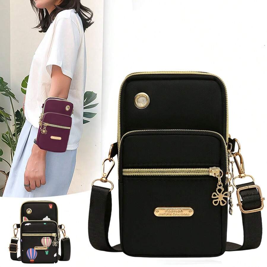 1pcs New Crossbody Phone Bag Multi Layer Large Capacity Outdoor Crossbody Small Bag Portable Sports Wrist Wallet. - 彩色 - 查看 1