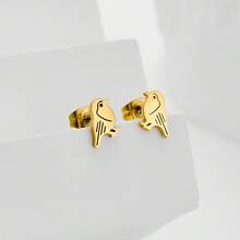 1 Pair Golden Earring In The Shape Of A Bird, With A Cute And Delicate Style. It Is Perfect For Daily Wear And Makes A Wonderful Gift. - GED955 - View 1