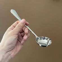 5pcs Stainless Steel Flat Bottom Spoons, Round Head Kitchen Soup Spoons, Thick , Practical Tableware For Daily Cooking & Family Gatherings - Silver - View 4