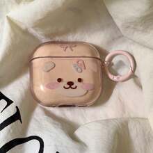 半透明蝴蝶结小熊 + Hoop Pro 3/2、4/3/2 耳机套，时尚女士耳机套，简约耳机套，兼容苹果 - 杏色 - 查看 2