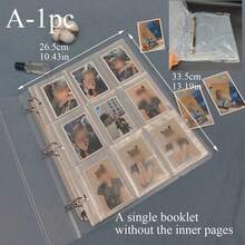 50个/包，共900个A4 11孔活页夹补充装，通用3英寸收藏套，9格双面明信片/卡片夹，返校用品 - 無色 - 查看 15