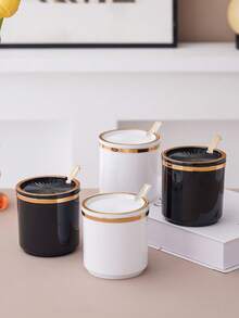 1个调味罐，可装香料、盐、味精等，适用于万圣节、圣诞节、婚礼、派对、节日，附赠1个勺子 - 彩色 - 查看 3