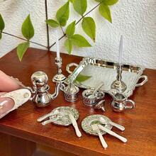 This Luxurious Dollhouse Candlelight Dinner And Tea Set, Including Cutlery, Tray, And Teaware, Is An Essential Decoration For Any Dollhouse Living Room Or Kitchen Scene. - one-size - View 2