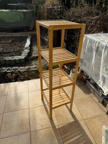 3/4/5 Tier Bamboo Shelving Unit - Compact Storage Rack For Living Room, Bedroom, Sofa - Sturdy Bamboo Construction, Suitable For Bathroom Use | Minimalist Design | Durable Bamboo Structure, Small Space Furniture - Ginger - View 3