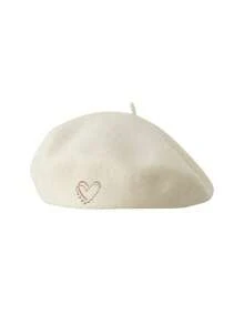 1 pieza Boina de mujer con lazo desmontable, boina de calabaza estilo coreano, gorra de pintor de lana cálida y casual, versátil para otoño/invierno, verano, playa, vacaciones, viajes - Multicolor - Ver 10