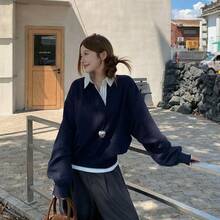 Women Blouses & Shirts - Navy Blue - View 8