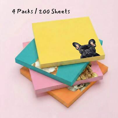 2/4/9 حزم مجموعة ملاحظات لطيفة بشكل كلاب كاواييي، كورجي، بلدوج فرنسي، ريتريفر ذهبي، شيتلاند شيبدوج، ملاحظات لاصقة، مناسبة لمخططات الطلاب، هدايا قرطاسية بشكل حيوانات كرتونية، ورق مربع