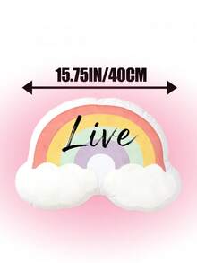 1pc Customized Rainbow Shaped Throw Pillow, Personalized With Name, Rainbow Pattern Design, Suitable For Bedroom, Bed, Sofa, Living Room Decor, Great For Home Decor, Birthday, Valentine's Day And Anniversary - Multicolor - View 14