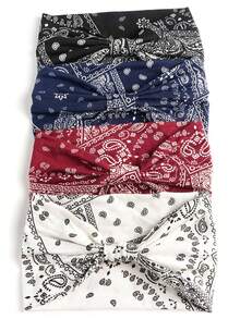 4pcs Women Paisley Pattern Fashion Hair Band For Daily Life Boho Headband,Hair Accessories For Women - Multicolor - View 5