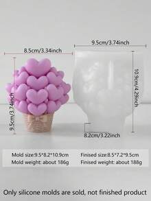 1个多款式多尺寸3D硅胶蜡烛模具，适用于DIY蜡/树脂/石膏工艺品，易于脱模且可重复使用，是情人节、婚礼和其他节日礼物的理想之选。 - 查看 12