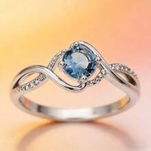 1枚S925银波浪形戒指，镶嵌闪亮锆石，优雅高贵，适合结婚/订婚，是送给爱人的高品质珠宝礼物。 - 銀色 - 查看 10