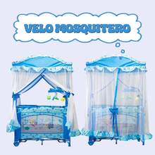 Corral Bebe Toldo Cuna Movil Mosquitero Plegable 4 Colores Rosa - Azul - Ver 3