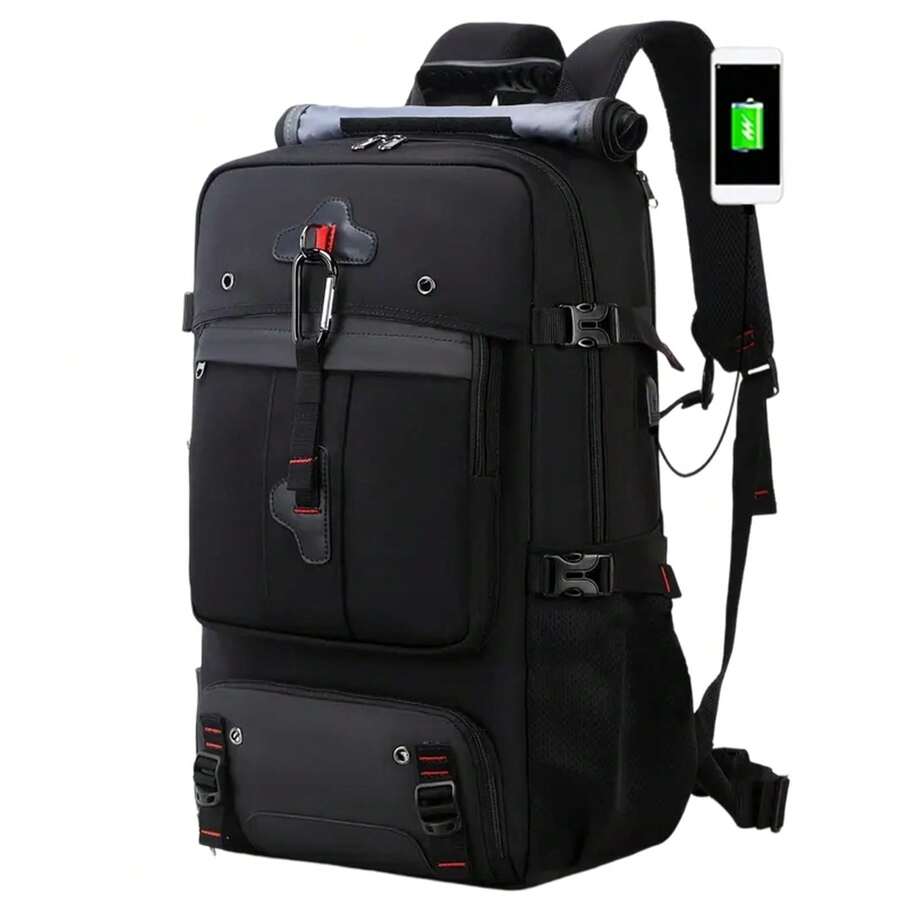 YSTYLE EasyJet Hand Luggage Backpack 40x25x18cm/46x30x23cm Unisex Cabin Bag 15.6 Inch Laptop Backpack With USB Charger Hiking Daypack - Black - View 1